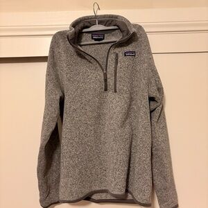 Patagonia Men's 3/4 zip Sweater in Heather Gray